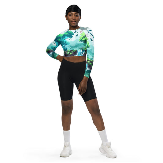 FOREST WALKER Women's Long-Sleeve Crop Top