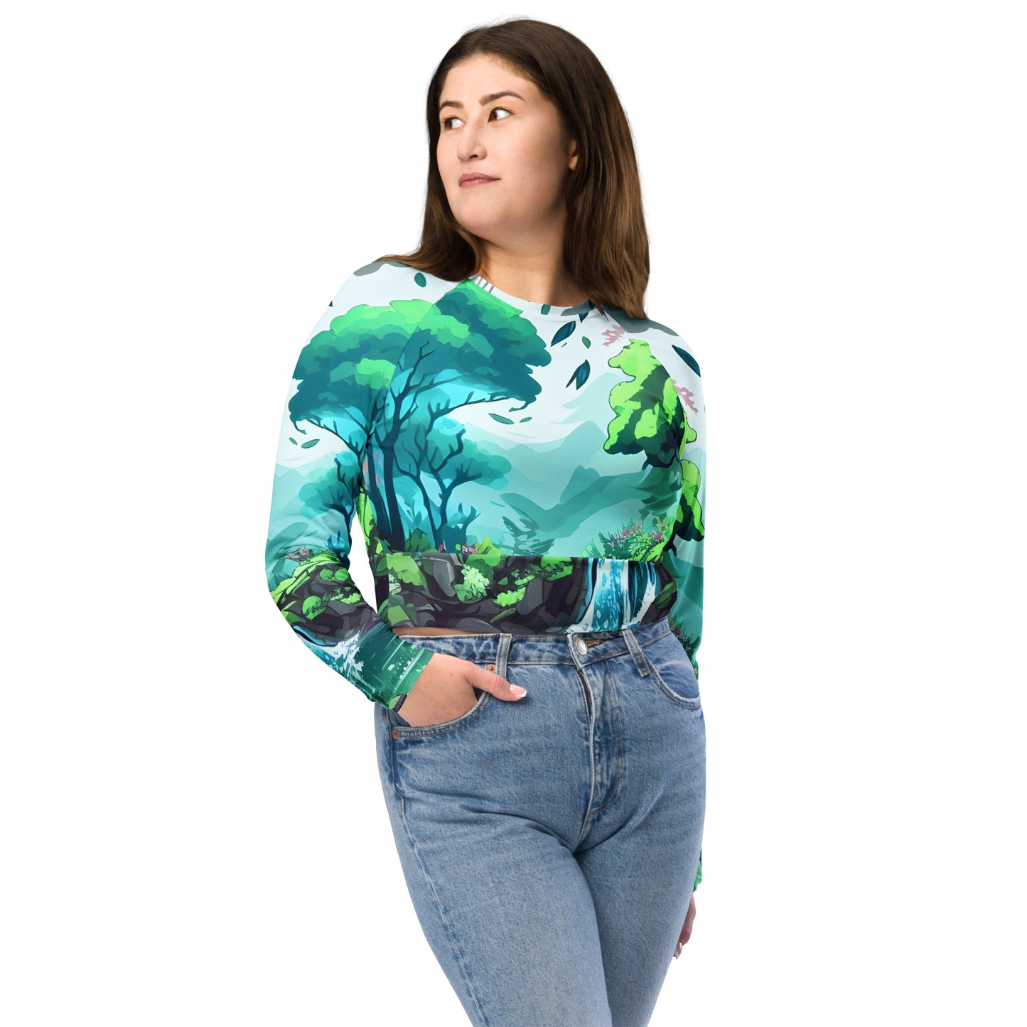 FOREST WALKER Women's Long-Sleeve Crop Top