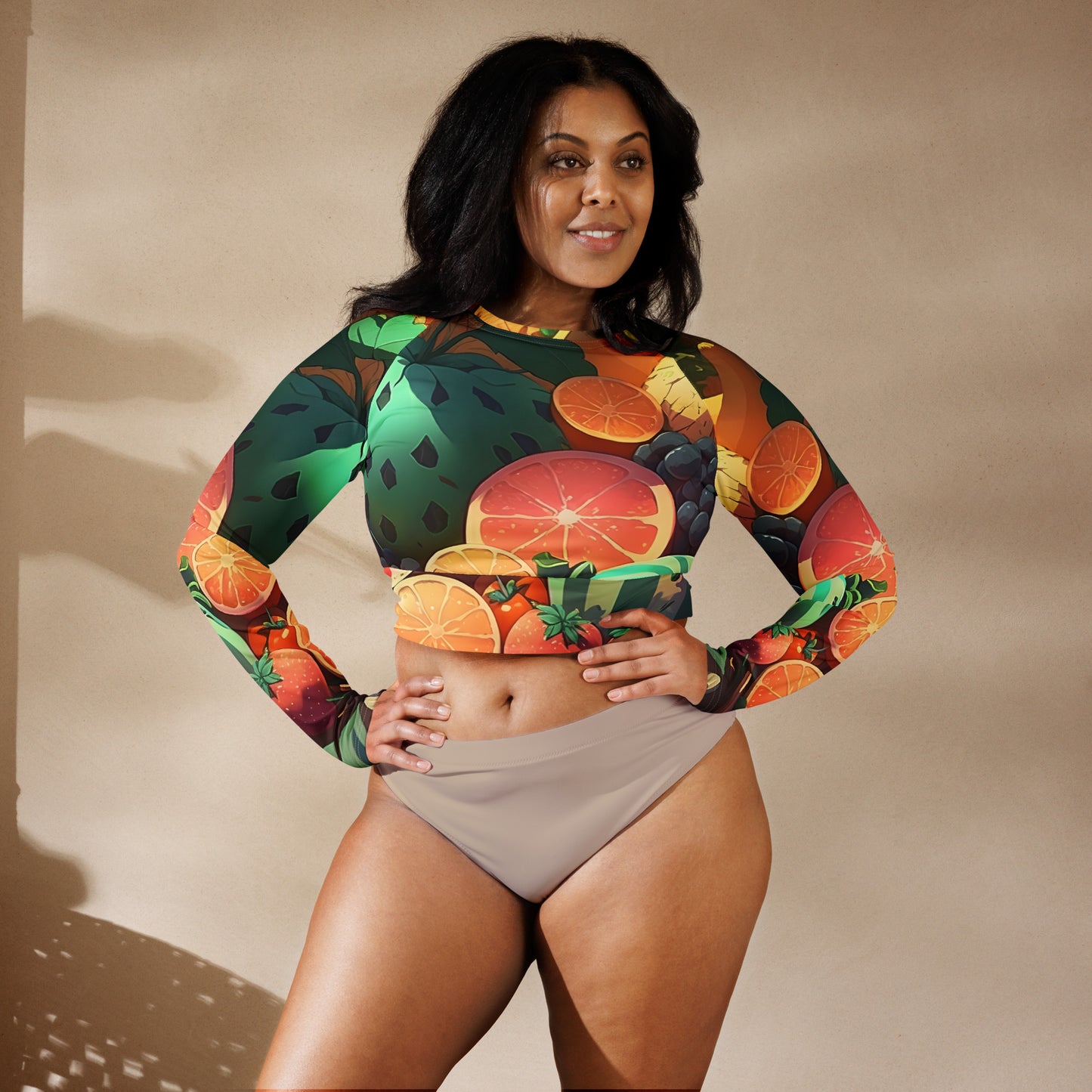 FRUITY VEGGIE #1 (Women's Long-Sleeve Crop Top