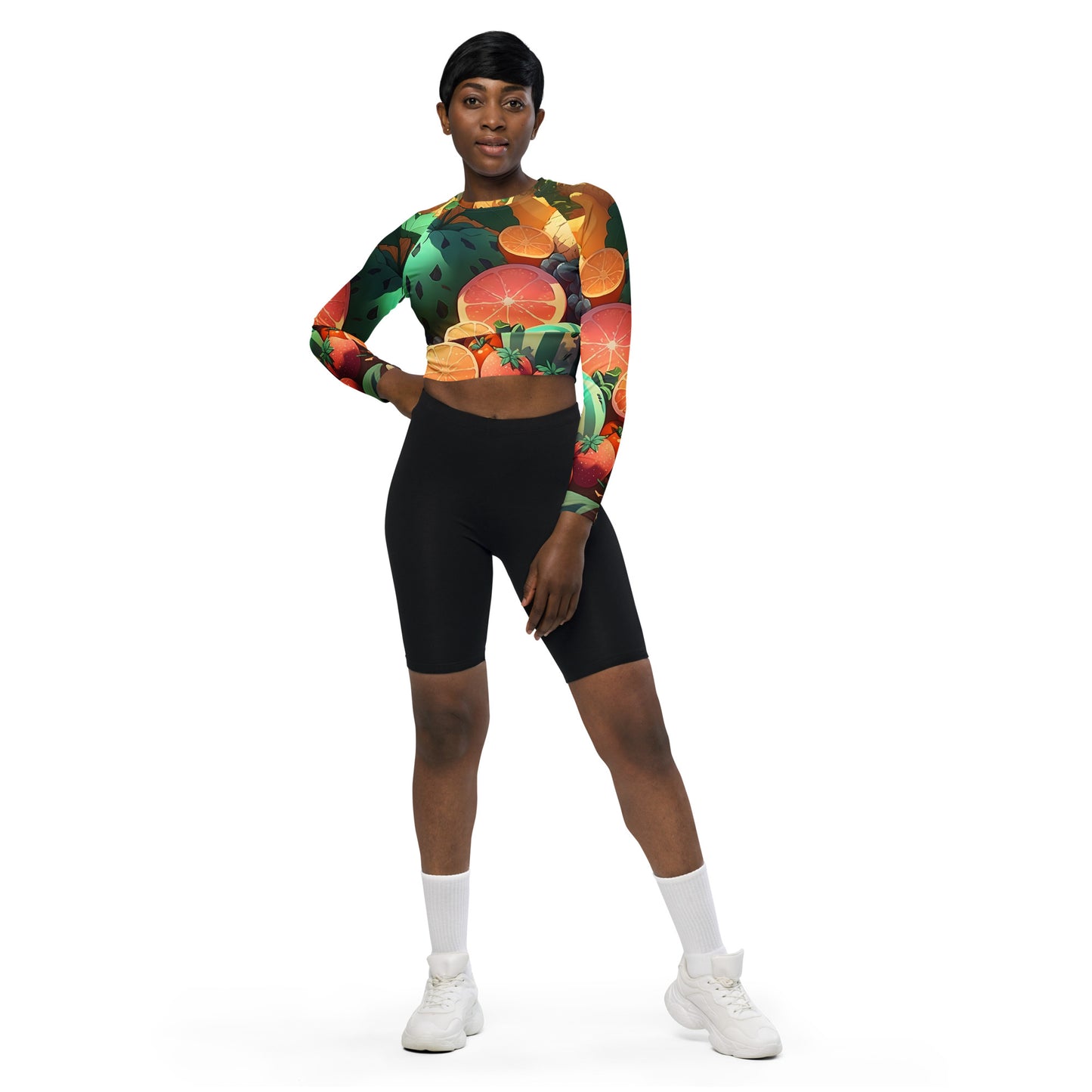 FRUITY VEGGIE #1 (Women's Long-Sleeve Crop Top