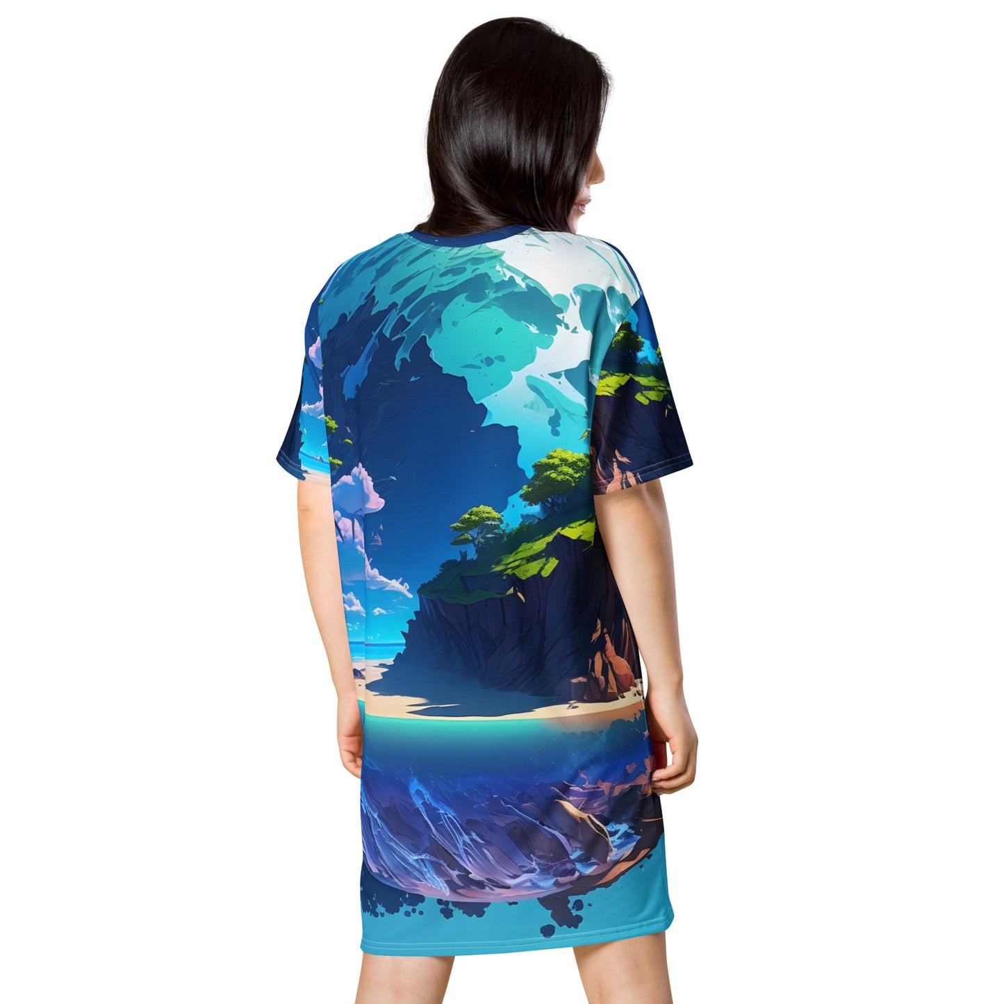 Women's T-Shirt Dress (VIVID DREAMER #1, Stylish, Durable and Comfy)