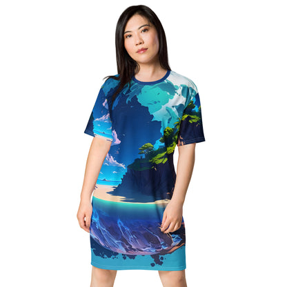 Women's T-Shirt Dress (VIVID DREAMER #1, Stylish, Durable and Comfy)