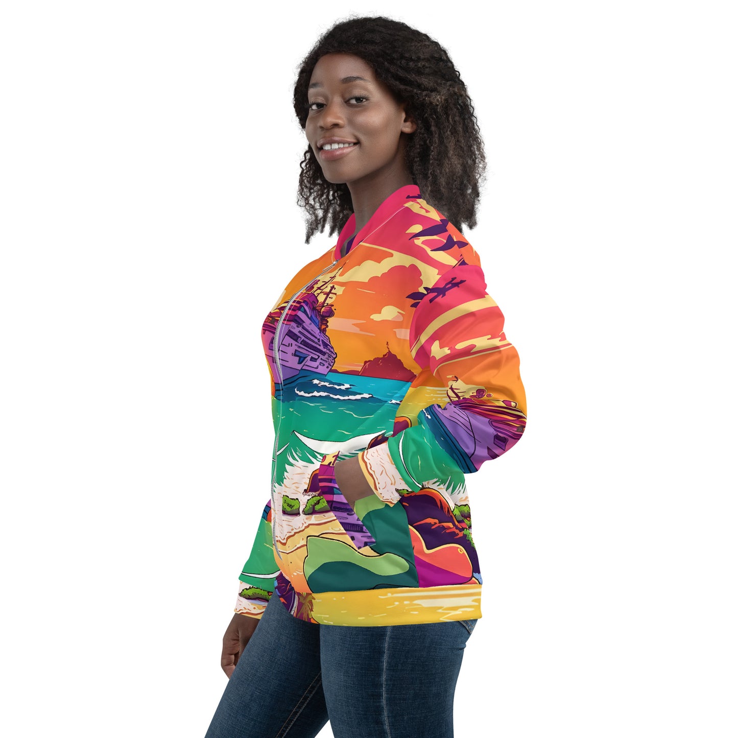 BEACH CRUISER Unisex Bomber Jacket