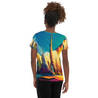 SKY SCRAPER #1 (Women's Athletic T-Shirt)