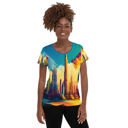 SKY SCRAPER #1 (Women's Athletic T-Shirt)