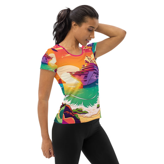 BEACH CRUISER Women's Athletic T-Shirt