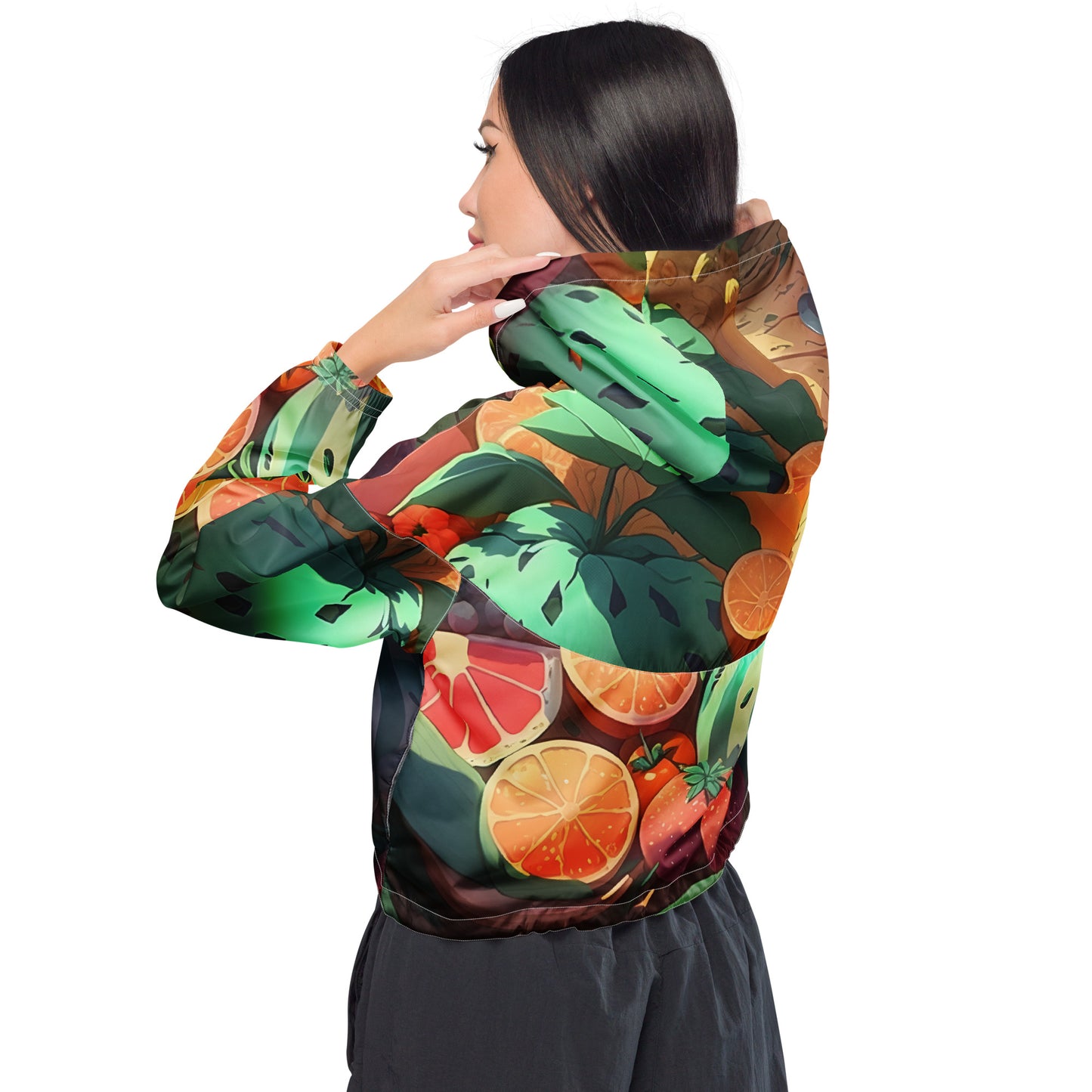 FRUITY VEGGIE #1 (Women’s Cropped Windbreaker)