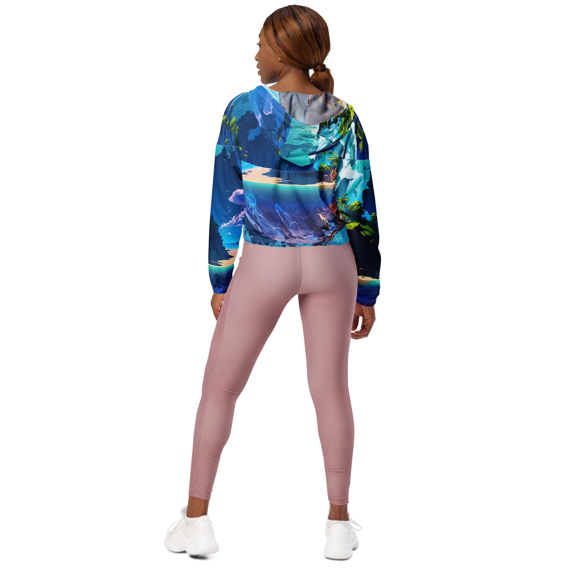 Cropped Windbreaker For Women (VIVID DREAMER #1, Durable and Comfy)