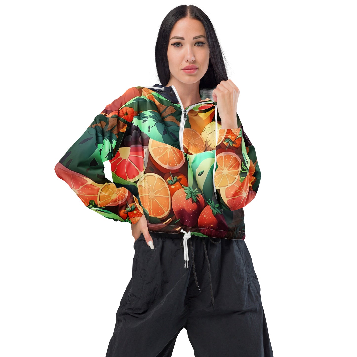 FRUITY VEGGIE #1 (Women’s Cropped Windbreaker)