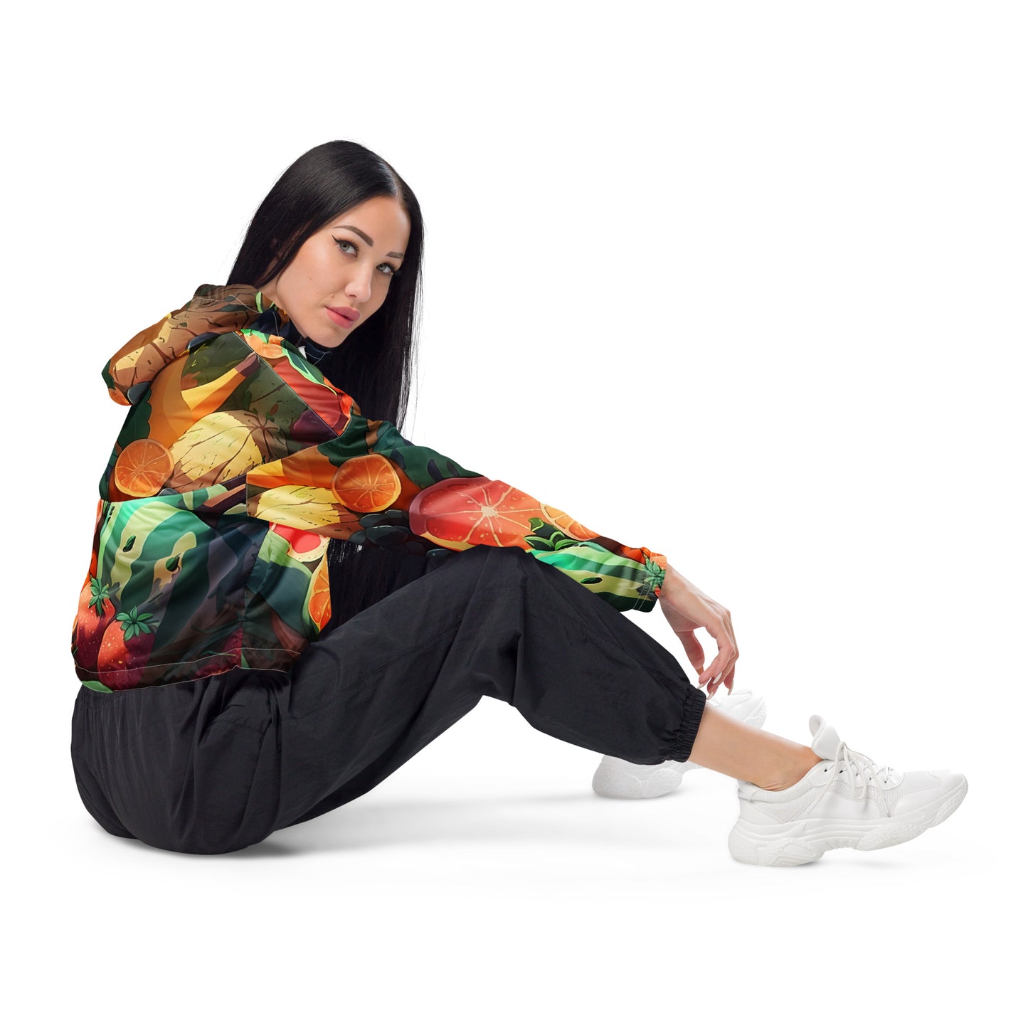 FRUITY VEGGIE #1 (Women’s Cropped Windbreaker)