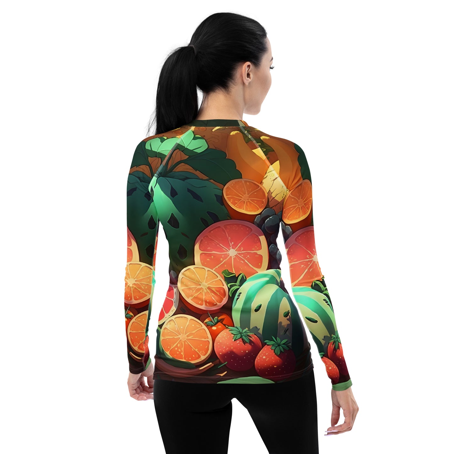 FRUITY VEGGIE #1 (Women's Long-Sleeve Rash Guard)