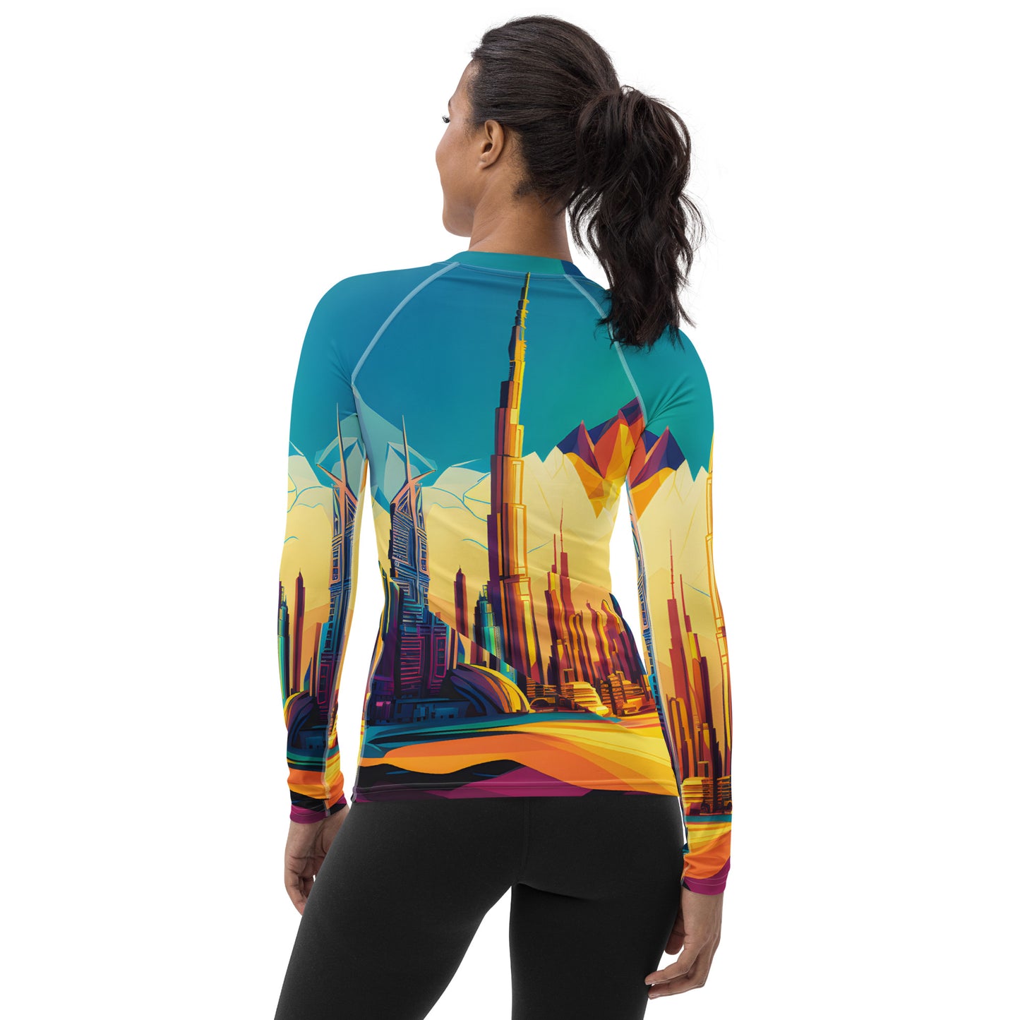 SKY SCRAPER #1 (Women's Long-Sleeve Rash Guard)