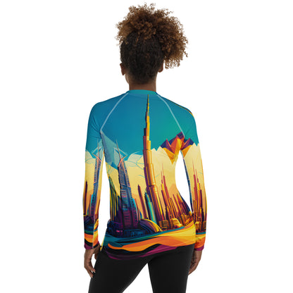 SKY SCRAPER #1 (Women's Long-Sleeve Rash Guard)