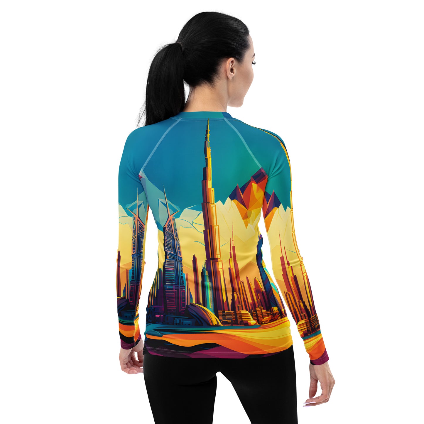 SKY SCRAPER #1 (Women's Long-Sleeve Rash Guard)