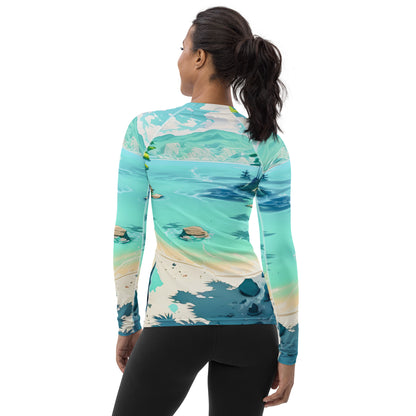 LAGOON LOVER #1 (Women's Long-Sleeve Rash Guard)