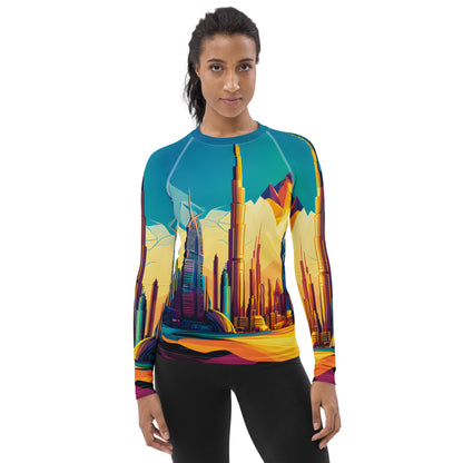 SKY SCRAPER #1 (Women's Long-Sleeve Rash Guard)