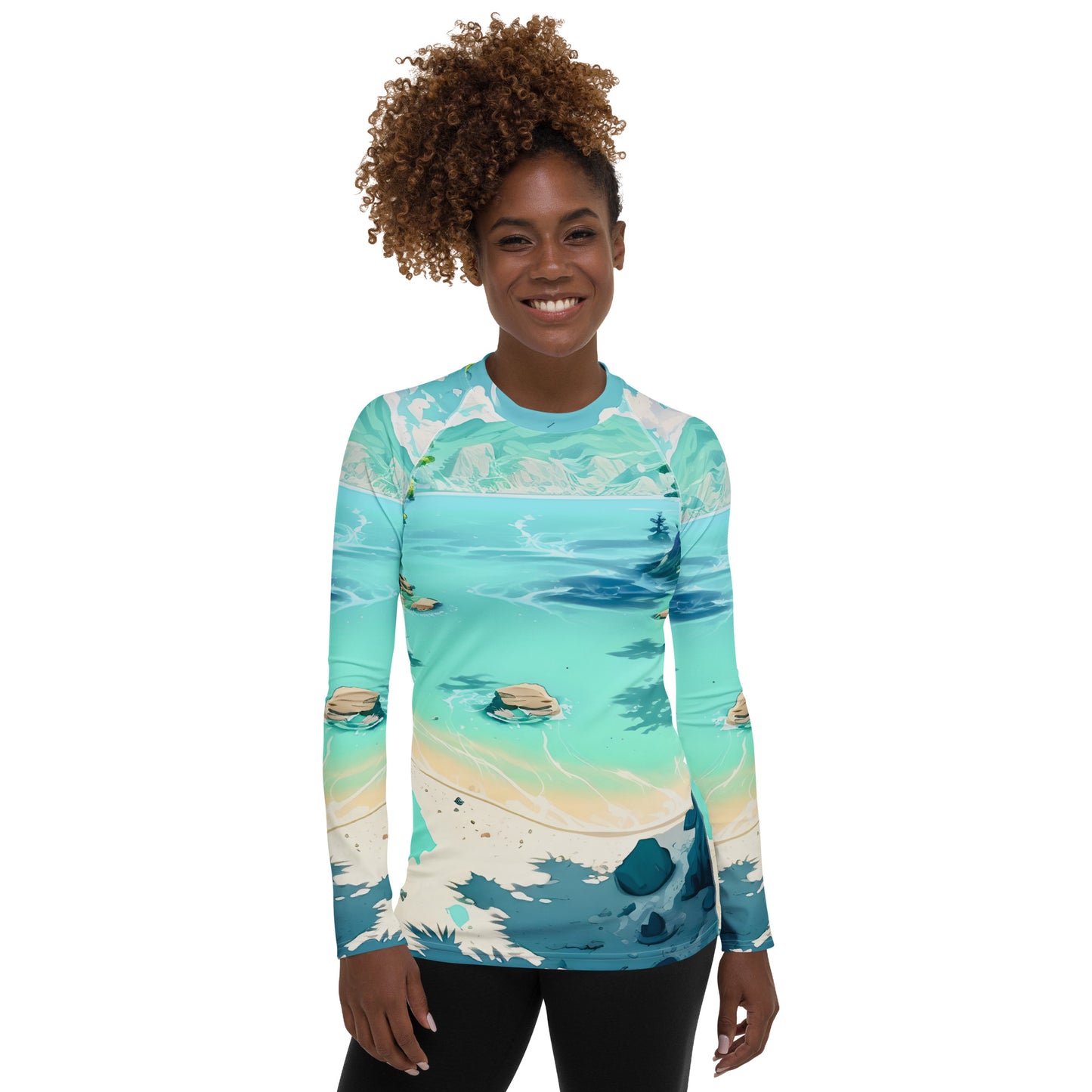 LAGOON LOVER #1 (Women's Long-Sleeve Rash Guard)