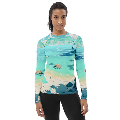 LAGOON LOVER #1 (Women's Long-Sleeve Rash Guard)