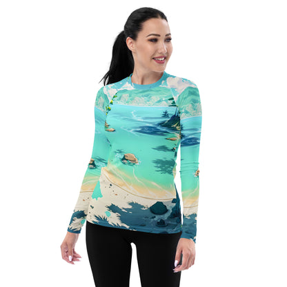 LAGOON LOVER #1 (Women's Long-Sleeve Rash Guard)