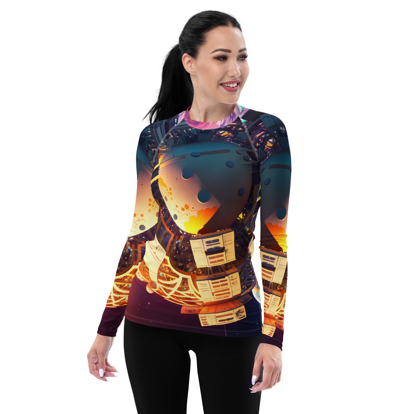 SPACE EXPLORER #1 (Women's Long-Sleeve Rash Guard)