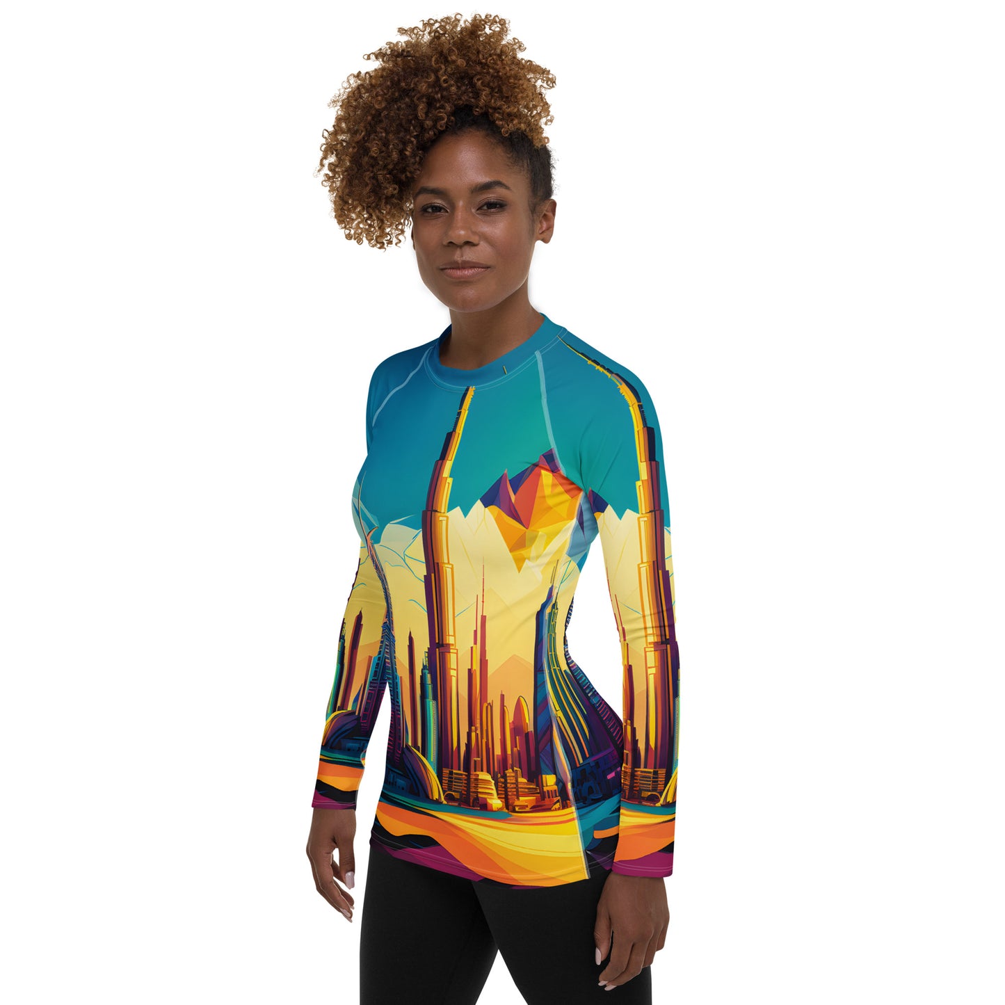 SKY SCRAPER #1 (Women's Long-Sleeve Rash Guard)