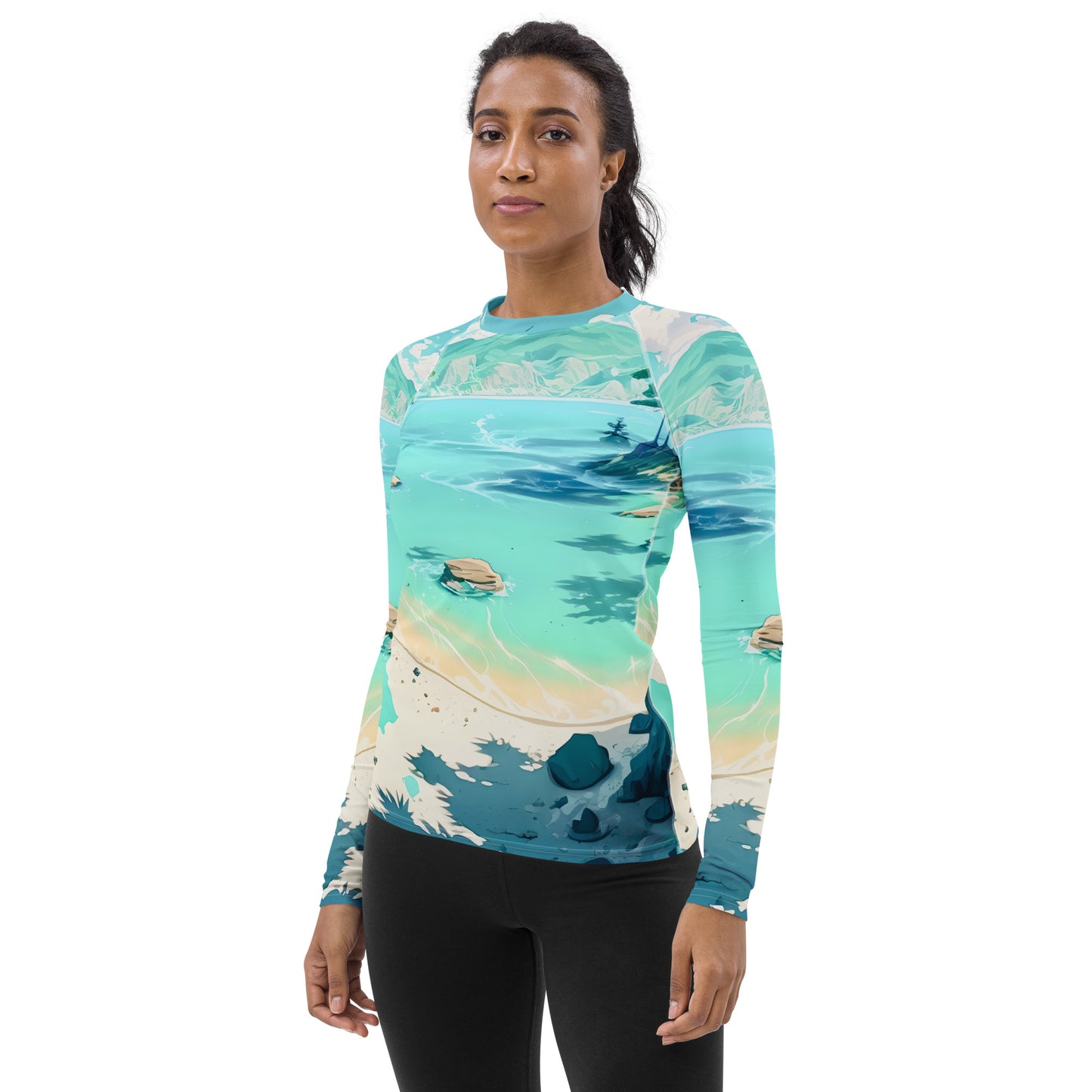 LAGOON LOVER #1 (Women's Long-Sleeve Rash Guard)