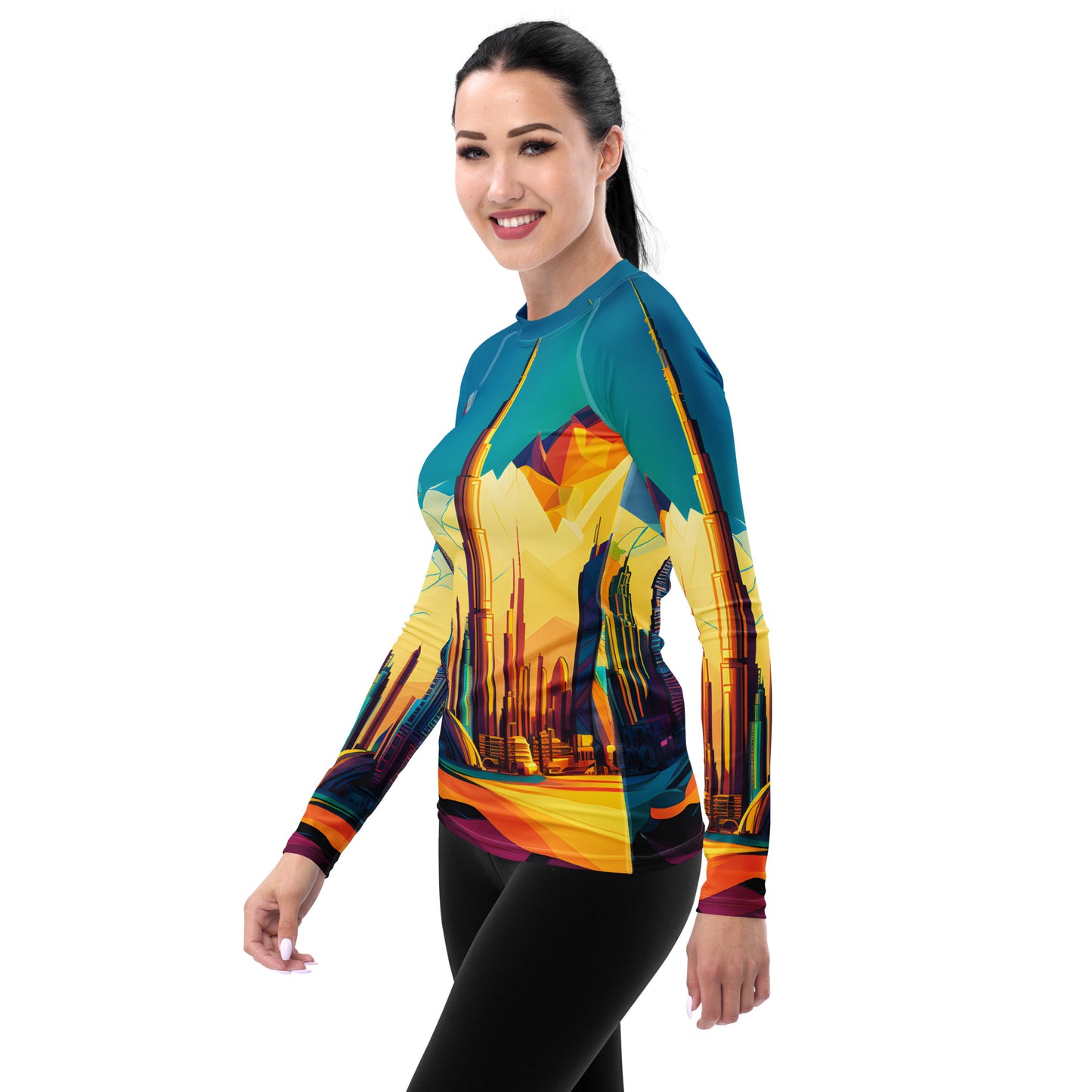 SKY SCRAPER #1 (Women's Long-Sleeve Rash Guard)