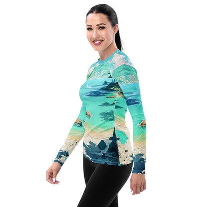 LAGOON LOVER #1 (Women's Long-Sleeve Rash Guard)