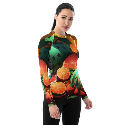 FRUITY VEGGIE #1 (Women's Long-Sleeve Rash Guard)