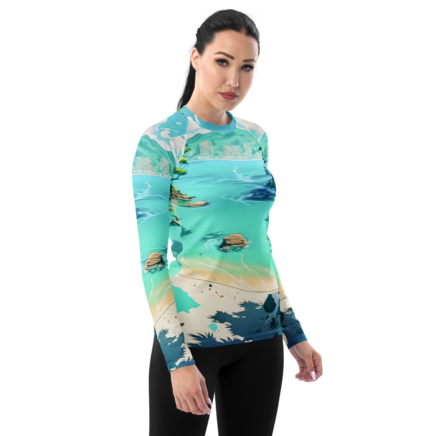 LAGOON LOVER #1 (Women's Long-Sleeve Rash Guard)