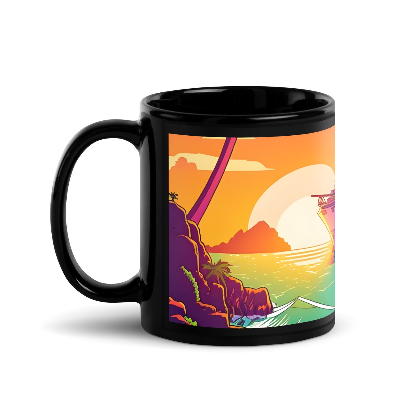 BEACH CRUISER Black Premium Mug