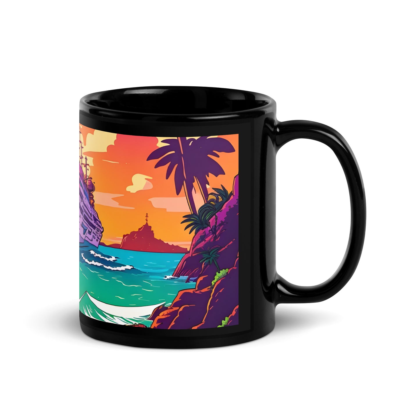 BEACH CRUISER Black Premium Mug