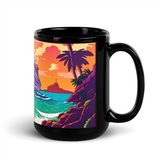 BEACH CRUISER Black Premium Mug